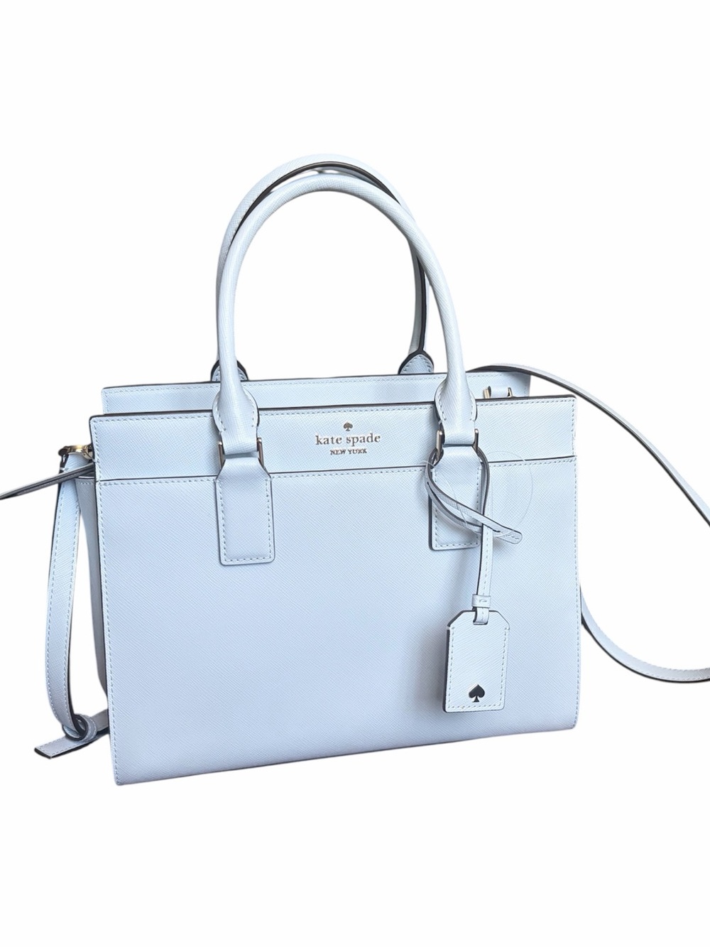 NWT Kate Spade Cameron Leather Saffiano Medium Satchel – Light Blue